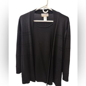 Alfred Dunner Women's Elegant Black Cardigan